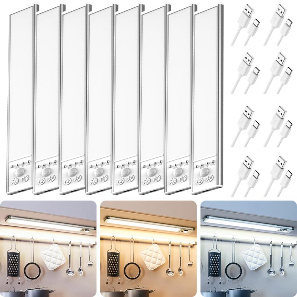 Final 3 Hours: 70%OFF  Motion-Sensor Under Cabinet Light: USB Rechargeable, Dimmable - Hands-Free Lighting for Kitchen, Closet, Stairs & More