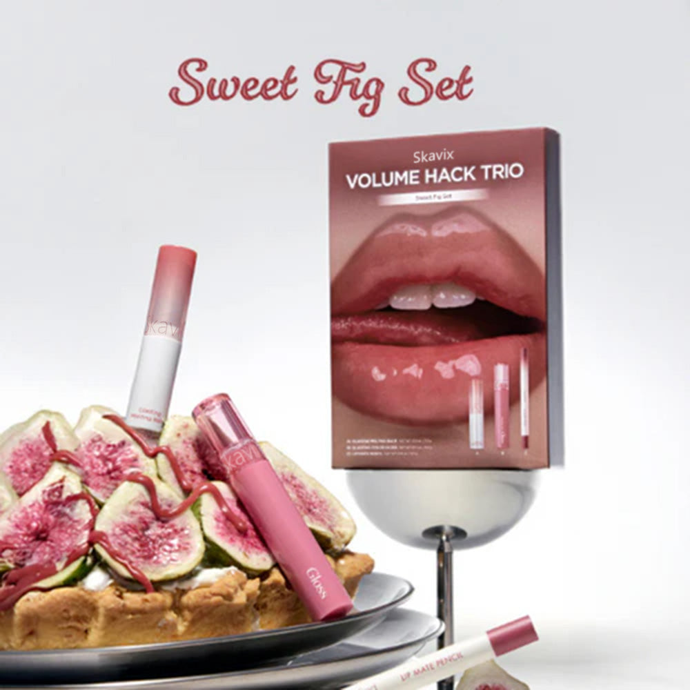 LIP VOLUME HACK TRIO (3 Shades, Lip Mate Pencil & Melting Balm & Color Gloss)