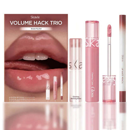 LIP VOLUME HACK TRIO (3 Shades, Lip Mate Pencil & Melting Balm & Color Gloss)