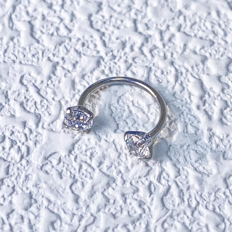 20G(0.8mm)/18G(1.0mm) 8mm Horseshoe Nose Hoop Internally Threaded Gems Nose Ring with Free Ball Holder