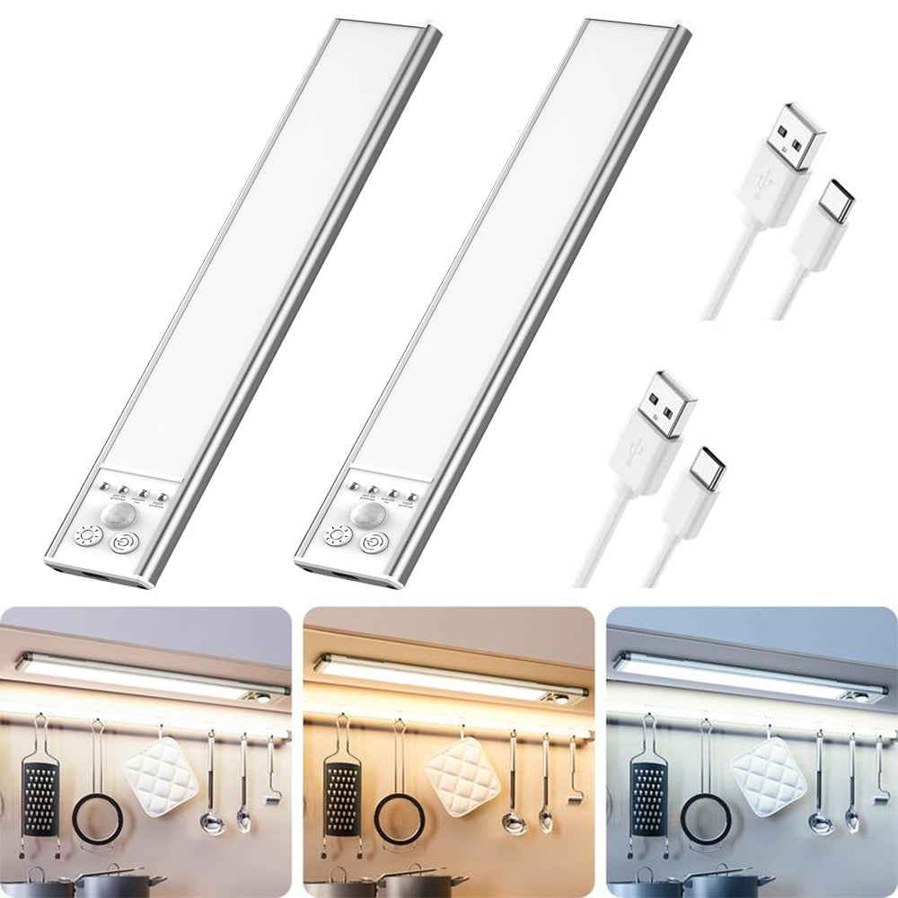 Final 3 Hours: 70%OFF  Motion-Sensor Under Cabinet Light: USB Rechargeable, Dimmable - Hands-Free Lighting for Kitchen, Closet, Stairs & More