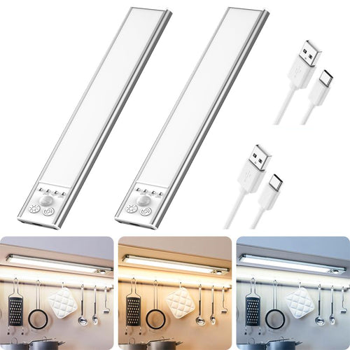 Final 3 Hours: 70%OFF  Motion-Sensor Under Cabinet Light: USB Rechargeable, Dimmable - Hands-Free Lighting for Kitchen, Closet, Stairs & More