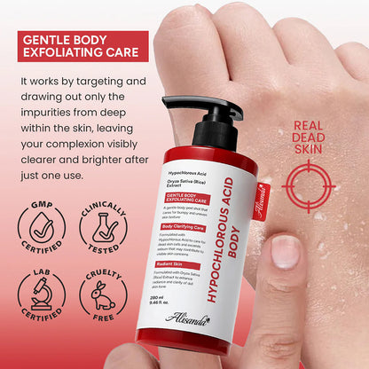 Hypochlorous Acid Rice Duo For Face & Body | Gentle Exfoliating Serum for Dead Skin Cells & Pore Care, Blackheads & Excess Sebum Control | Rice Extract, Hypochlorous, Panthenol for Hydrating & Smoothing Care