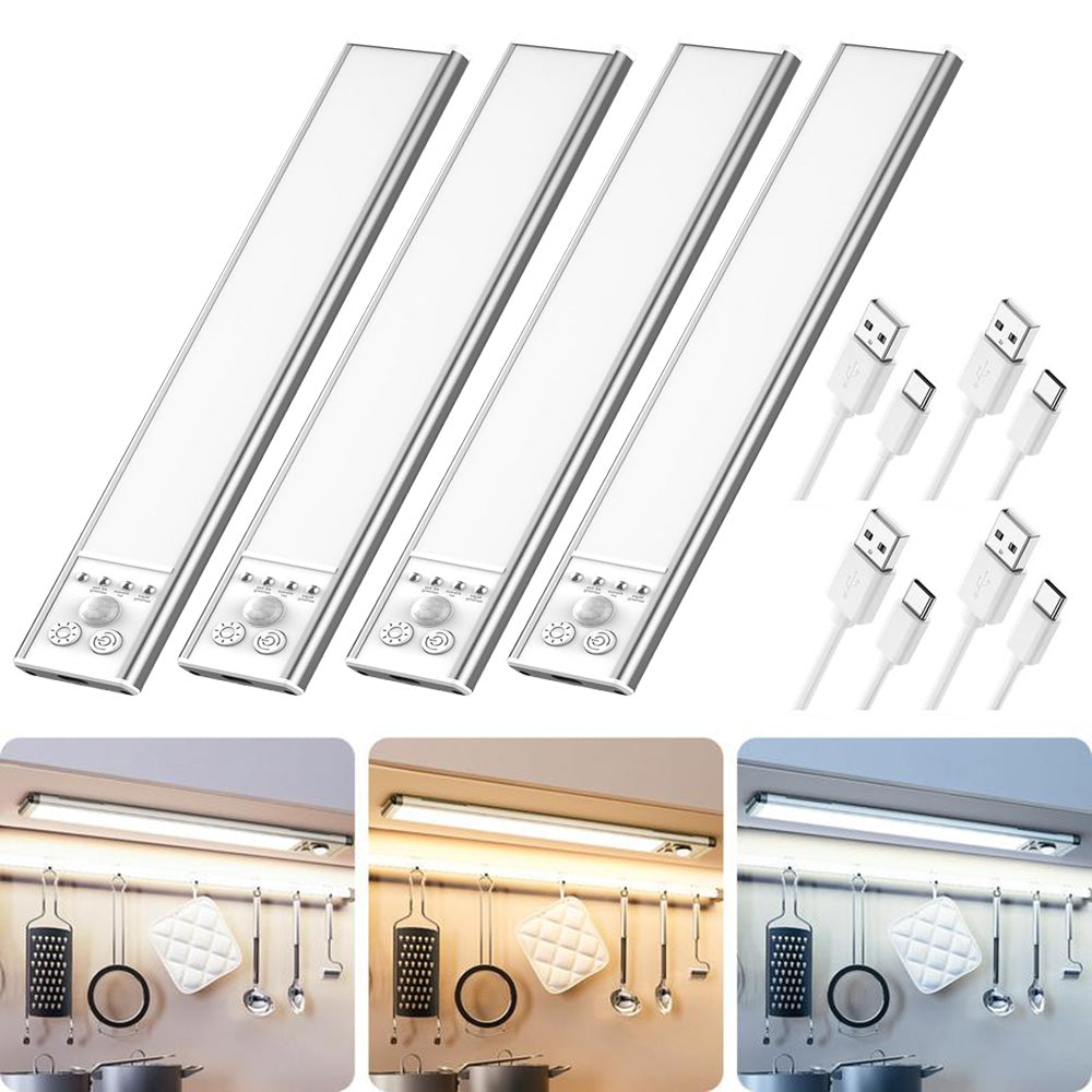 Final 3 Hours: 70%OFF  Motion-Sensor Under Cabinet Light: USB Rechargeable, Dimmable - Hands-Free Lighting for Kitchen, Closet, Stairs & More