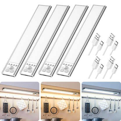 Final 3 Hours: 70%OFF  Motion-Sensor Under Cabinet Light: USB Rechargeable, Dimmable - Hands-Free Lighting for Kitchen, Closet, Stairs & More