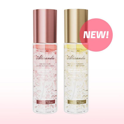 [NEW]  Pink & Gold Kojic Acid Jelly Mist Serum Duo | Pink Collagen Glow Jelly Mist Serum, Kojic Acid Turmeric Vita Jelly Mist Serum | On-the-go Dual Texture Mist Serum for Hydration, Radiance & Brightening | K-beauty, Korean Skincare