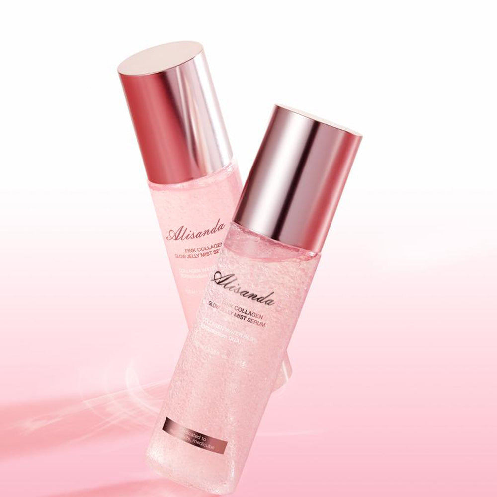 [NEW]  Pink & Gold Kojic Acid Jelly Mist Serum Duo | Pink Collagen Glow Jelly Mist Serum, Kojic Acid Turmeric Vita Jelly Mist Serum | On-the-go Dual Texture Mist Serum for Hydration, Radiance & Brightening | K-beauty, Korean Skincare