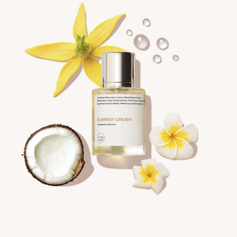 Perfume Collection | Ambery Saffron, Floral Marshmallow, Aquatic Vanilla, Ambery Vanilla & Summer Crush | 50ml  | Vegan Long Lasting Fragrance